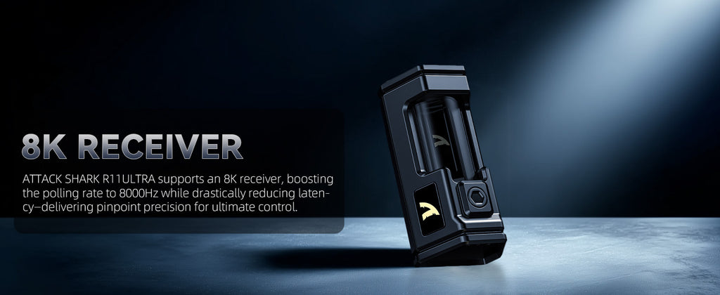 ATTACK SHARK R11 ULTRA Carbon Fiber Wireless Gaming Mouse, 8000Hz 49g 42000DPI, PAW3950MAX Nano-Metal Ice Coating BT/2.4G/USB-C