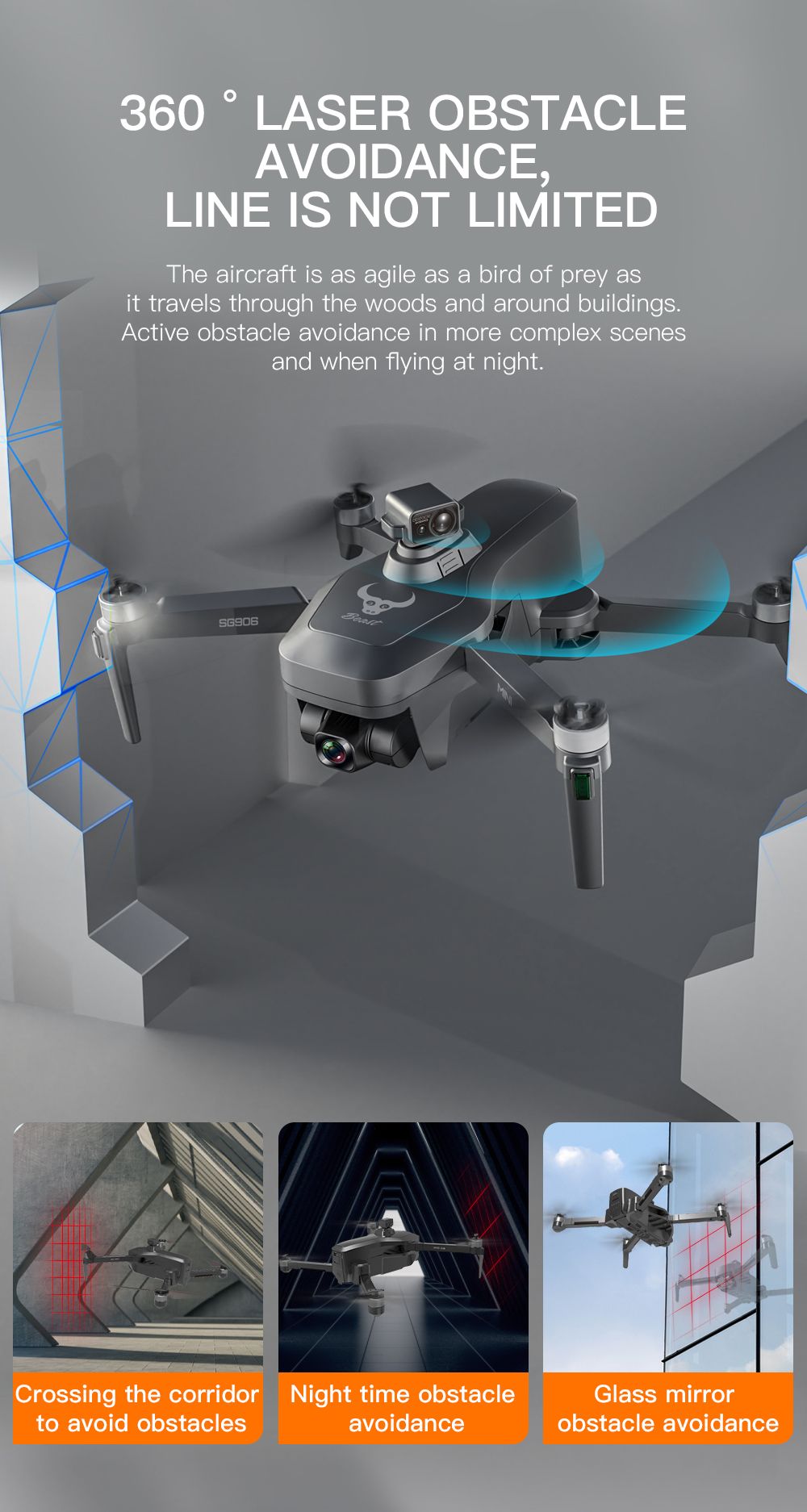 4K GPS Drone with Obstacle Avoidance | Foldable 3-Axis Stabilized Quadcopter Tidesmit