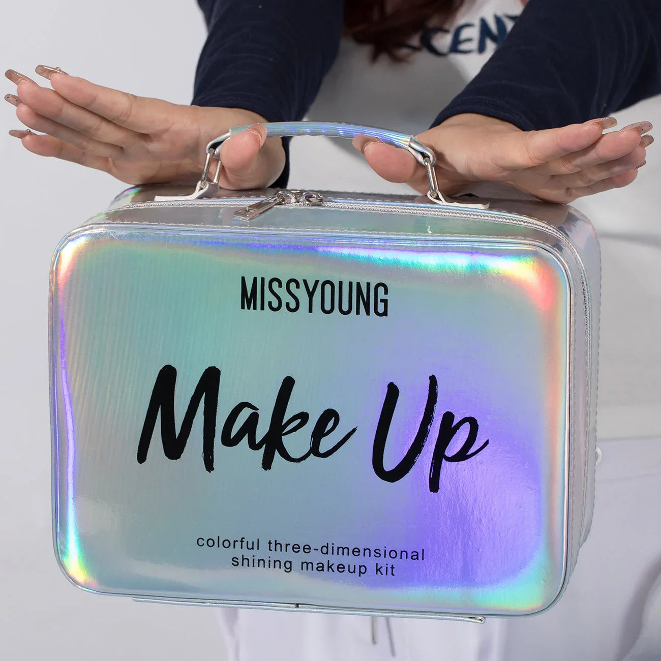 Professional Makeup Kit - All-in-One Slivery Travel Case Professional Makeup Kits Slivery Tidesmit