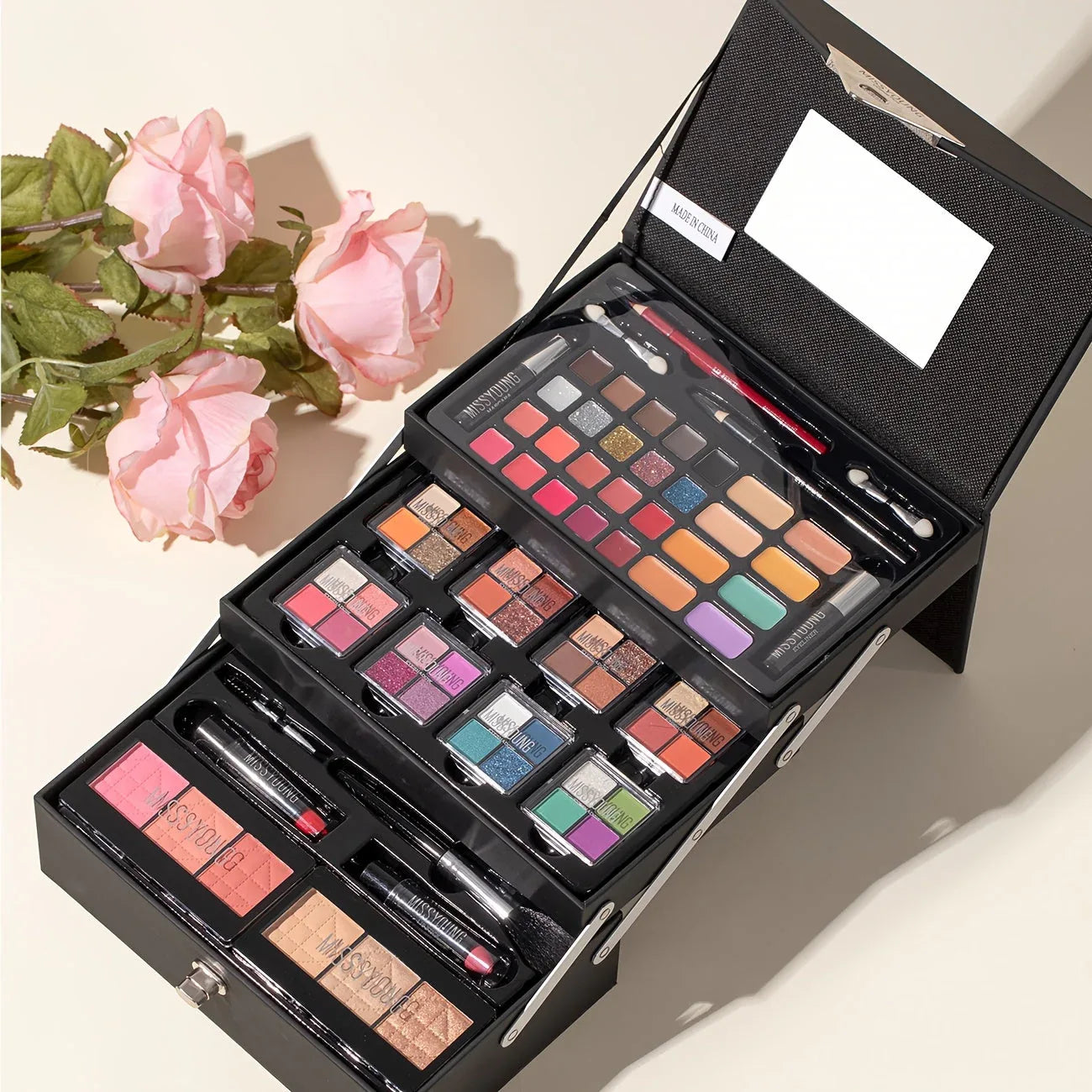 Professional Makeup Kit: 53-Piece Waterproof Portable Cosmetic Case Professional Makeup Kits Tidesmit