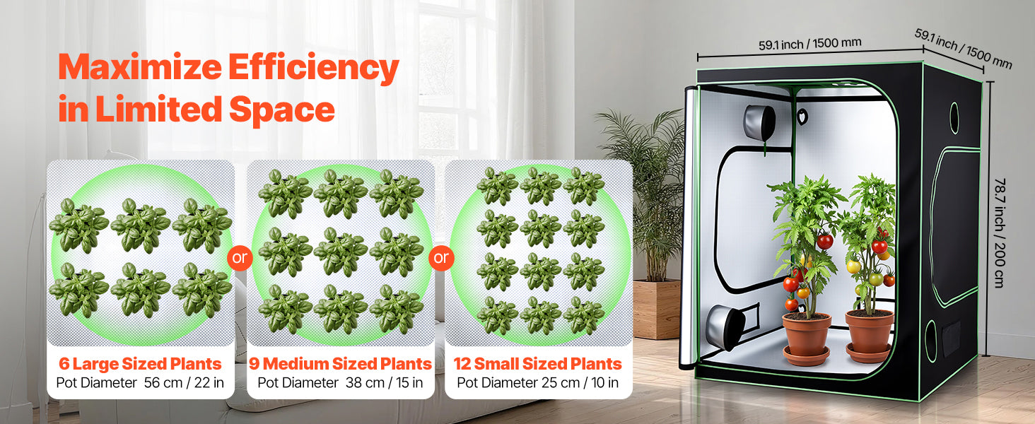 SucceBuy Indoor Grow Tent Kit Indoor Plant Tent with Ventilation System High Reflective Mylar Growing Tents for Flower Veggie