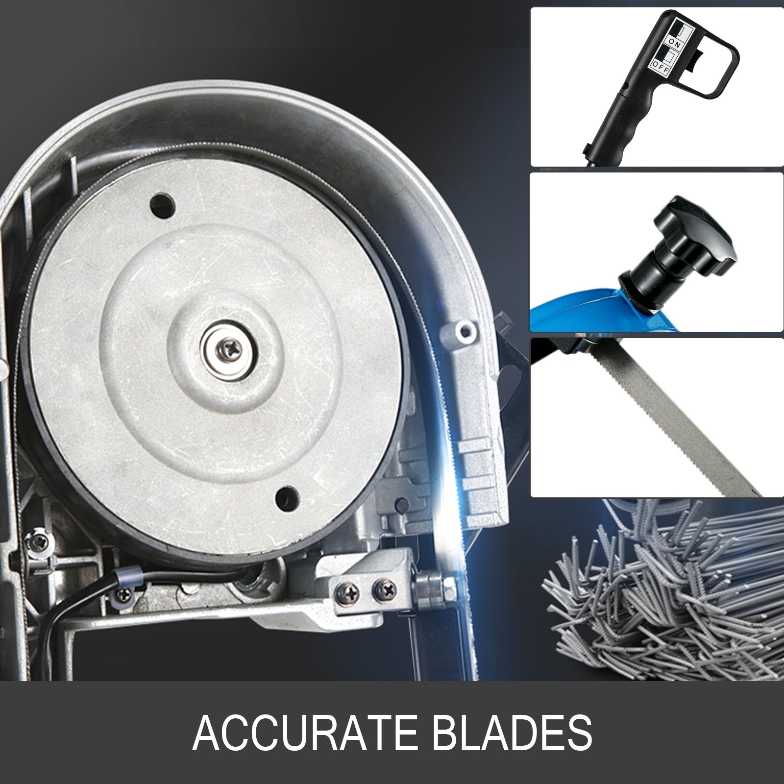 SucceBuy BS-85 Benchtop Portable Metal Bandsaw 1KW for Cutting Wood Glass Fiber Plastic Woodworking Blade Speed 40-88MPM